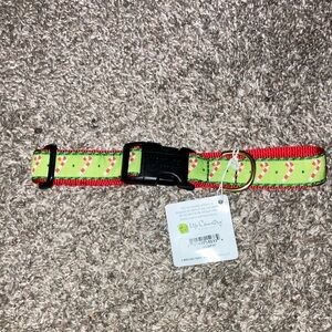 Up Country Holiday Candy Cane Dog Collar - Green Size Large New